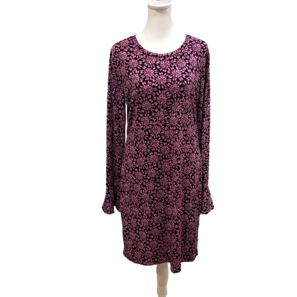 Michael Michael Kors Size L pullover sheath dress with ruffle cuffs. Pink/purple - Picture 1 of 9